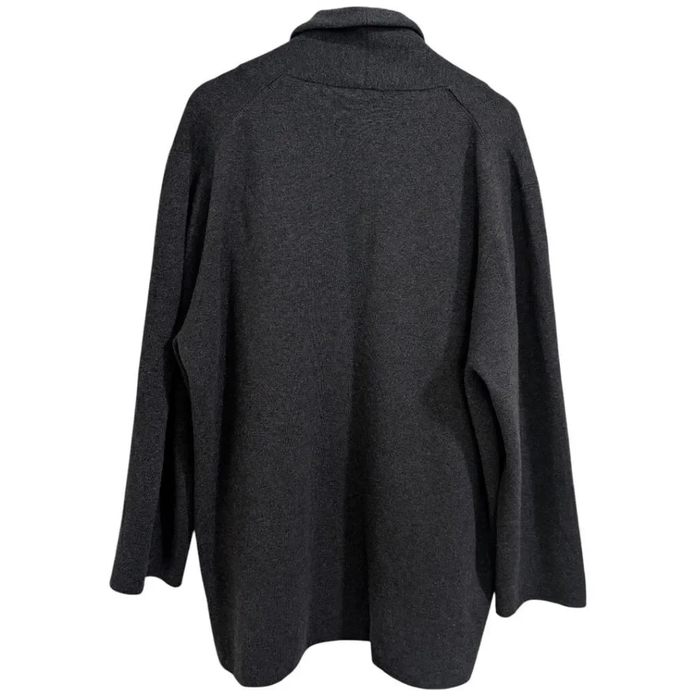 J.Crew 2X Camille Shawl Collar Sweater Blazer Charcoal Grey Style AL234
